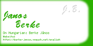 janos berke business card